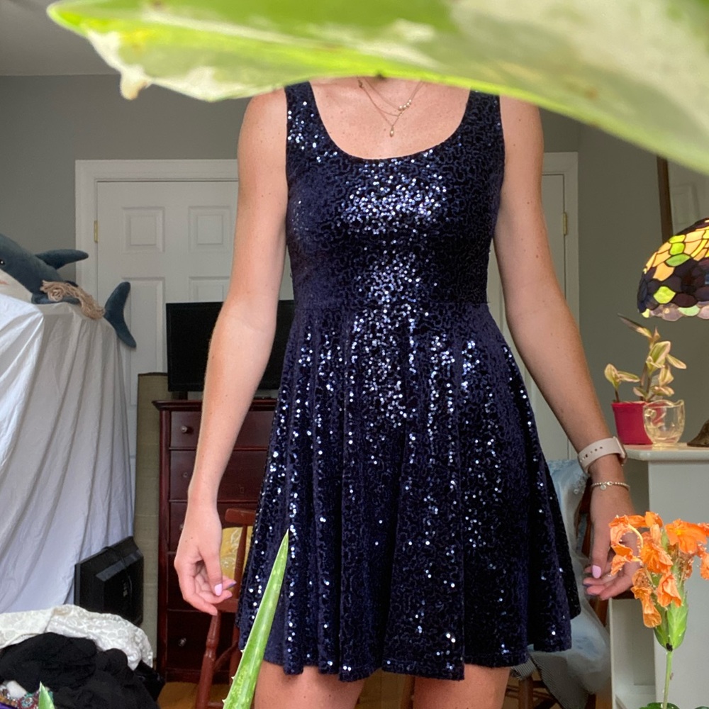 Delia’s Navy Blue Glitter Dress